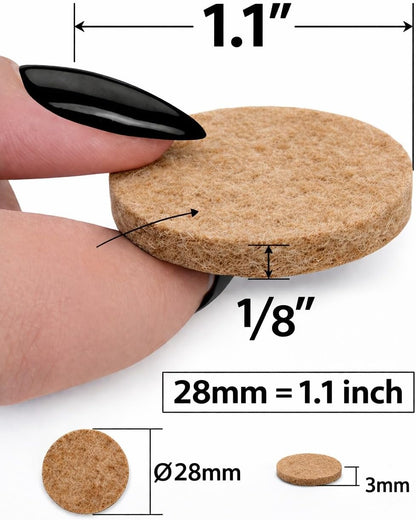 Felt Furniture Pads Corlevito 66 PCS (0.9") – Chair Leg Floor Protectors for Hardwood Floors, Strong Adhesive Anti Scratch Felt Pads for Furniture,Noise Reducing Furniture Pads (Brown)