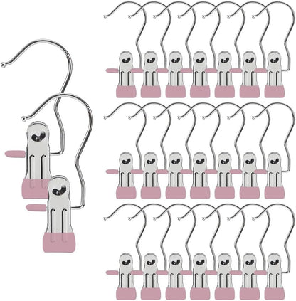 Hangers Clips,Stainless Multi Function Clip Hooks,Laundry Hanging Hooks Clips,Closet Hangers,Boot Clips， Hats Clips,Socks Clips,Pants Clips, Bras Clips(50, Pure White)