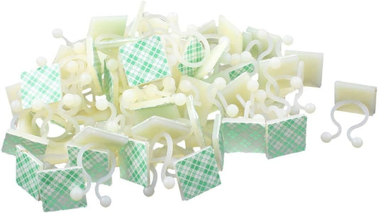 uxcell 66 Pcs White Nylon Self-Adhesive Twist Locks Holder Cable Tie Clips