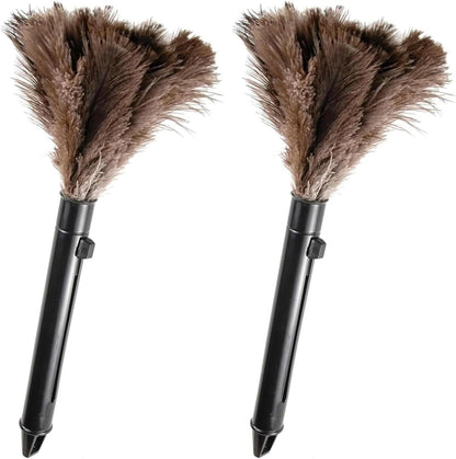 Extendable Cleaning Duster 94 Inch - Long Telescoping Ostrich Feather Dusters with Stainless Steel Extension Pole for High Ceiling Fan, High Ceilings,Roof Dusting