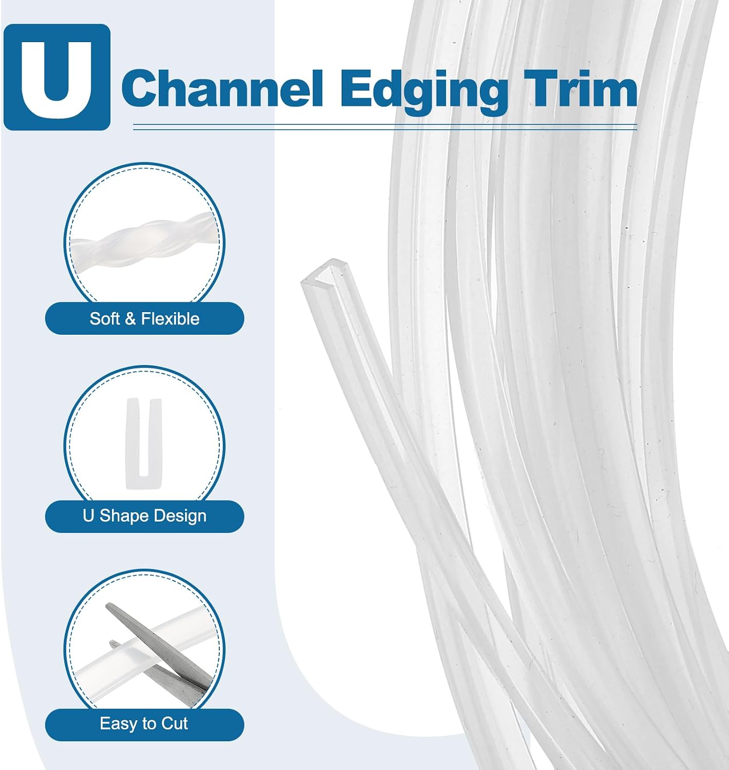 PATIKIL U Channel Edging Trim, 26Ft Sheet Metal Edge Guard Protector Rubber Edge Trim Air Sealed Seal Strip, 5/64" Slot, Fits 1/16"-5/64" Edge, 9/32" x5/128 x5/32