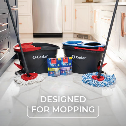 O-Cedar EasyWring Microfiber Spin Mop & Bucket Floor Cleaning System + 2 Extra Mop Head Replacements with Citrus Pac (Variety Pack)