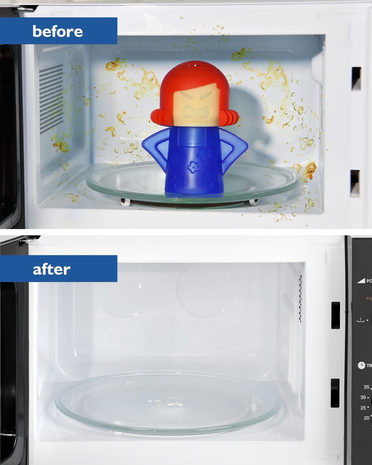 Angry Mama Microwave Cleaner - Microwave Steam Cleaner for Inside, Steam Disinfects with Vinegar/Water(Green)