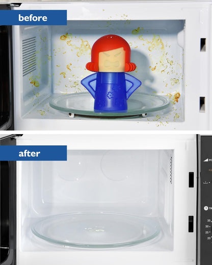 Angry Mama Microwave Cleaner - Microwave Steam Cleaner for Inside, Steam Disinfects with Vinegar/Water(Green)