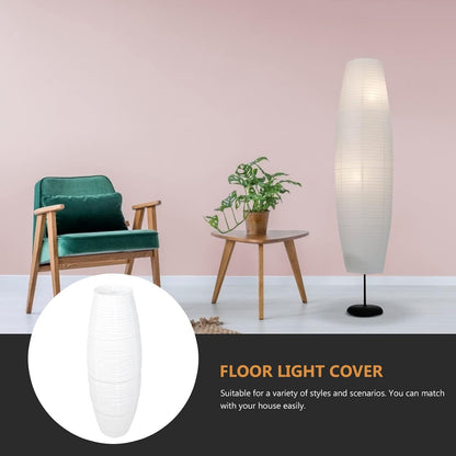 2PCS Paper Floor Lamp Shade Contemporary Floor Lamps Japanese Style Standing Lamps Shade for Bedside Floor Lamp Living Room White