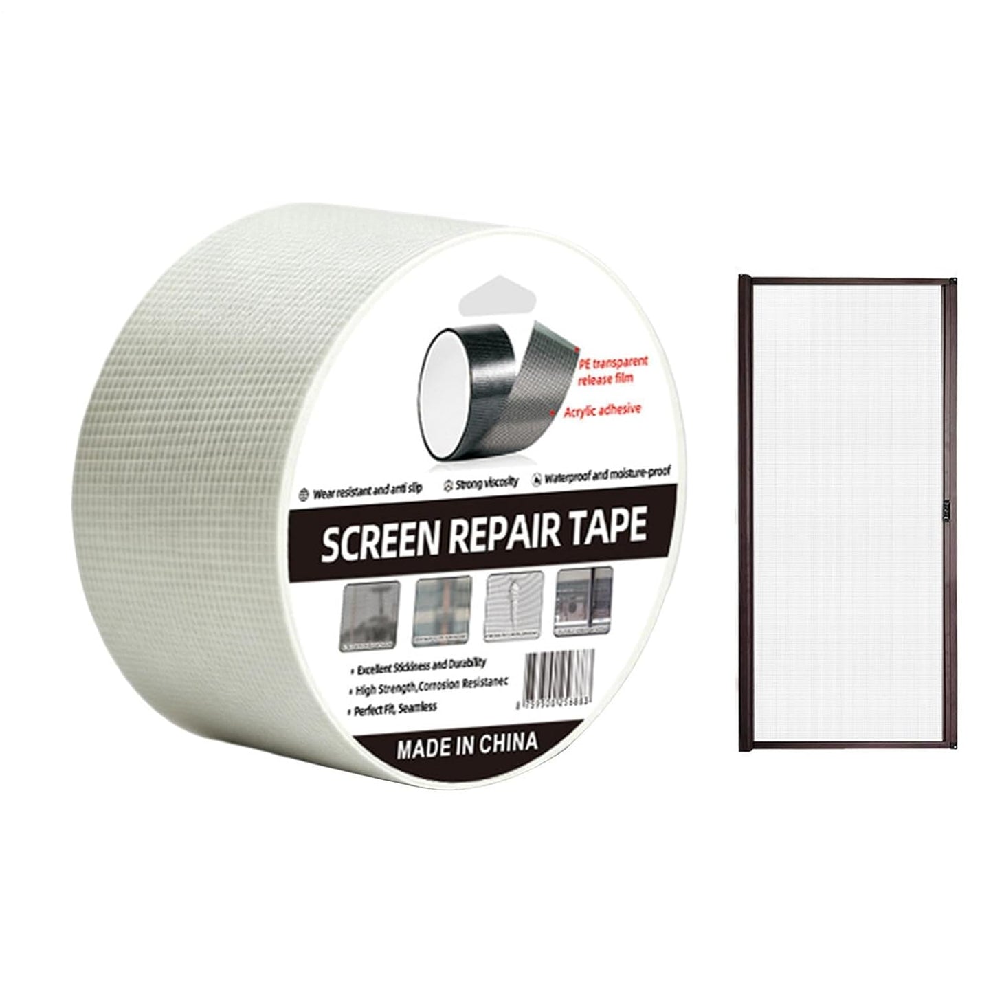 Window Mesh Screen Repair | Self-Adhesive Flexible Patch Tape | Window Screen Replacement Kit | for Patio Porch RV Balcony Tent Camper Apartment