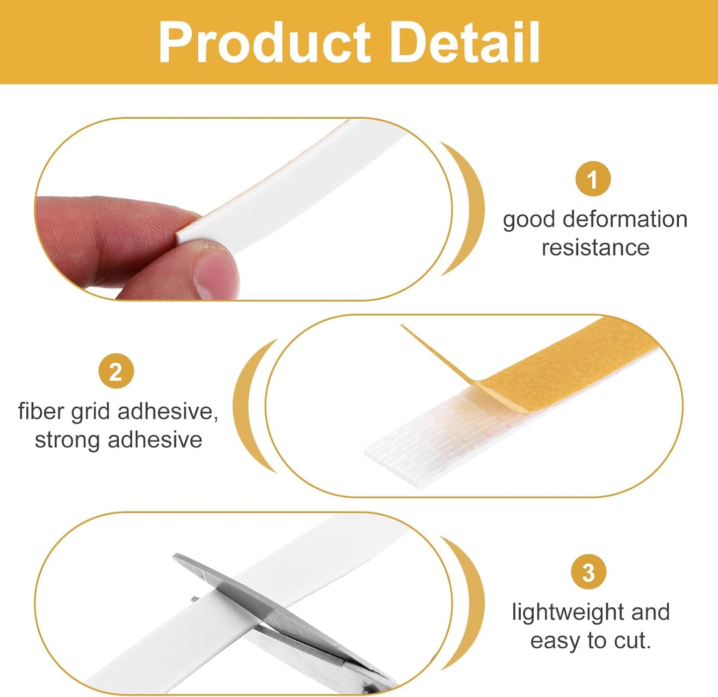 MECCANIXITY Weather Door Seal Strip Tape, Door Insulation Stripping Single Side Strong Self Adhesive Foam Tape Gap Filler for Door, Window, 1/4 Inch x 1/16 Inch x 32 Feet White 2 Pack