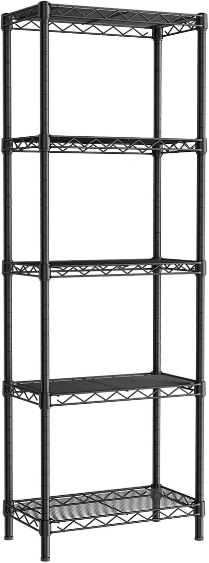 Golpart 4 Tier Adjustable Storage Shelves Metal Utility Shelf Wire Shelving Unit Organizer Rack for Home Kitchen Office Bathroom Pantry Room 12" D x 18" W x 44" H