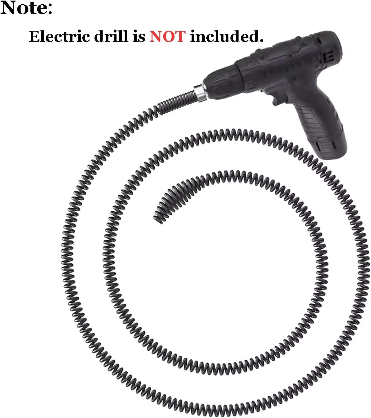 Amonk Drain Auger Cable 3.28Ft Clog Remover with Drill Connector 10mm Flexible Plumbing Snake Pipe Drain Cleaner for Kitchen, Bathroom and Shower Sink