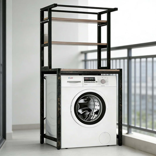 Over Washer Storage Organizer Shelf, Practical Laundry and Bathroom Storage Solution(White,Two Layers)