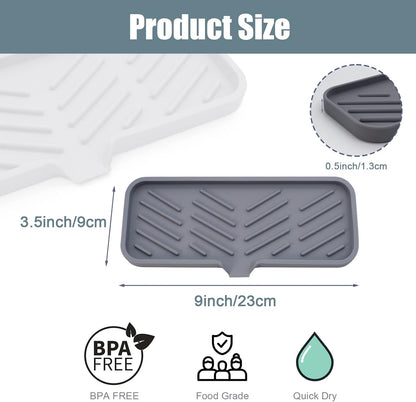 Kitchen Soap Tray, XIACIBDUS 2PCS Silicone Sink Sponge Holder, Soap Holder for Kitchen Sink with Drain Spout, Bath Tray Caddy Soap Tray for Kitchen Counter Bathroom Dish Scrubber(Big)
