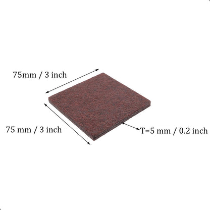 6Pcs Square Felt Furniture Pads, 3 inch x 3 inch Self Adhesive Cuttable Anti Scratch Floor Protectors for Furniture Legs Hardwood Floor, Brown, 75mm