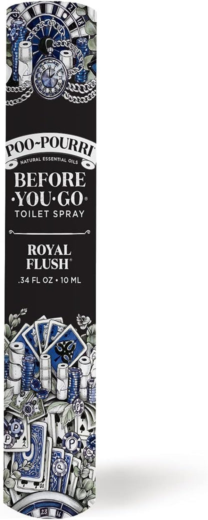Poo-Pourri Before-You-Go Pocket Toilet Spray, Travel Essentials, Royal Flush, 1 Fl Oz, Up to 50 Uses, On-The-Go Bathroom Odor Deodorizer with Essential Oils, TSA Approved Size, Eucalyptus & Spearmint