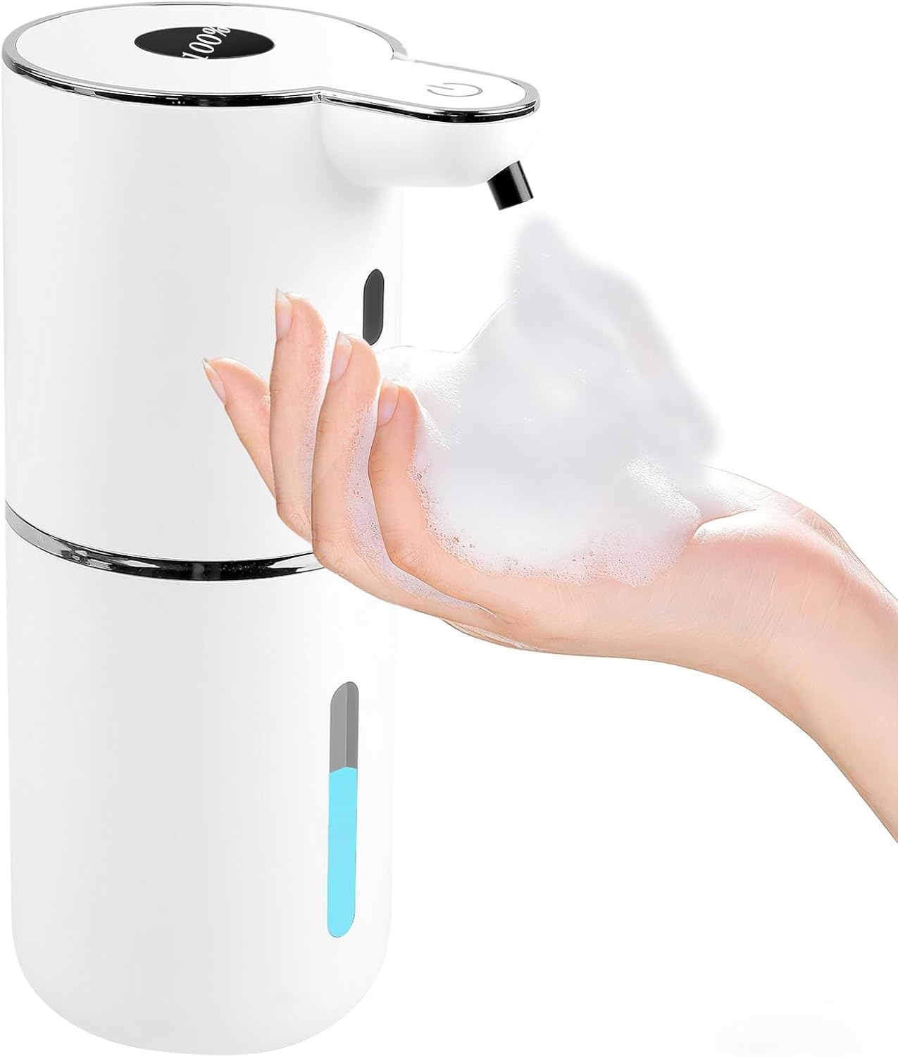 Automatic Soap Dispenser,6-Level Foaming Hand Soap Dispenser,Touchless Dish Soap Dispenser for Kitchen Bathroom,Ipx5 Waterproof,1200mah Rechargeable,12.8oz/380ml,Wall Mount & Countertop