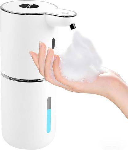 Automatic Soap Dispenser,6-Level Foaming Hand Soap Dispenser,Touchless Dish Soap Dispenser for Kitchen Bathroom,Ipx5 Waterproof,1200mah Rechargeable,12.8oz/380ml,Wall Mount & Countertop