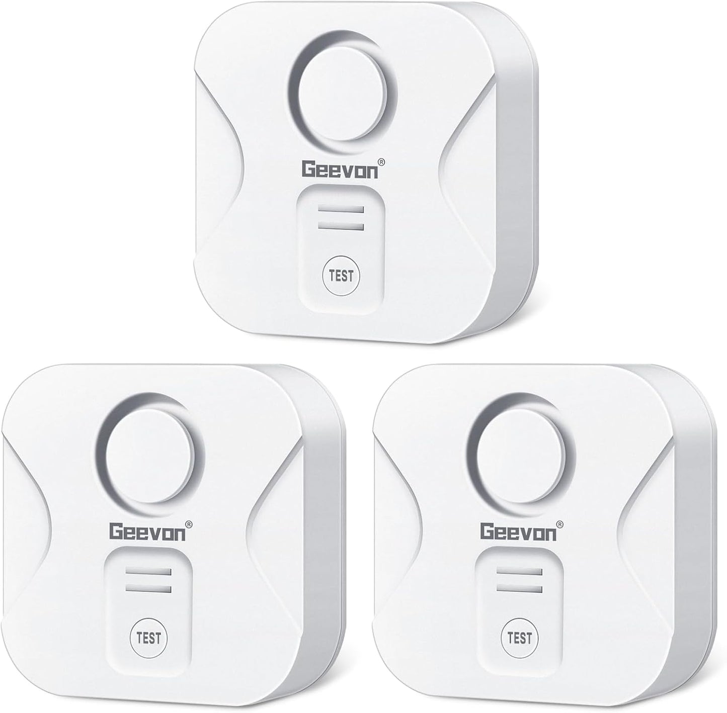 Geevon 2 Pack Water Leak Detectors for Home, 100dB Water Sensor Alarm Flood Leakage Detection Devices for Bathroom, Basements, Laundry Rooms, Kitchen, IP56 Waterproof(Battery＆Screwdriver Included)