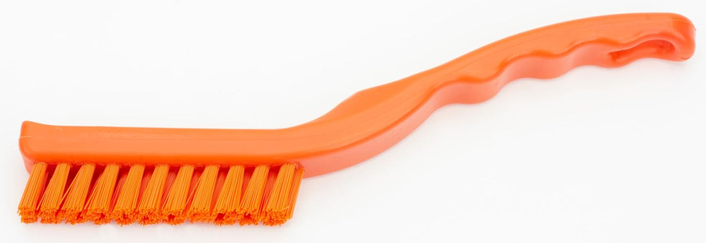 SPARTA Flo-Pac Grout Brush with Nylon Bristles, Scrubber with Handle for Bathroom and Kitchen Tile, 8", White