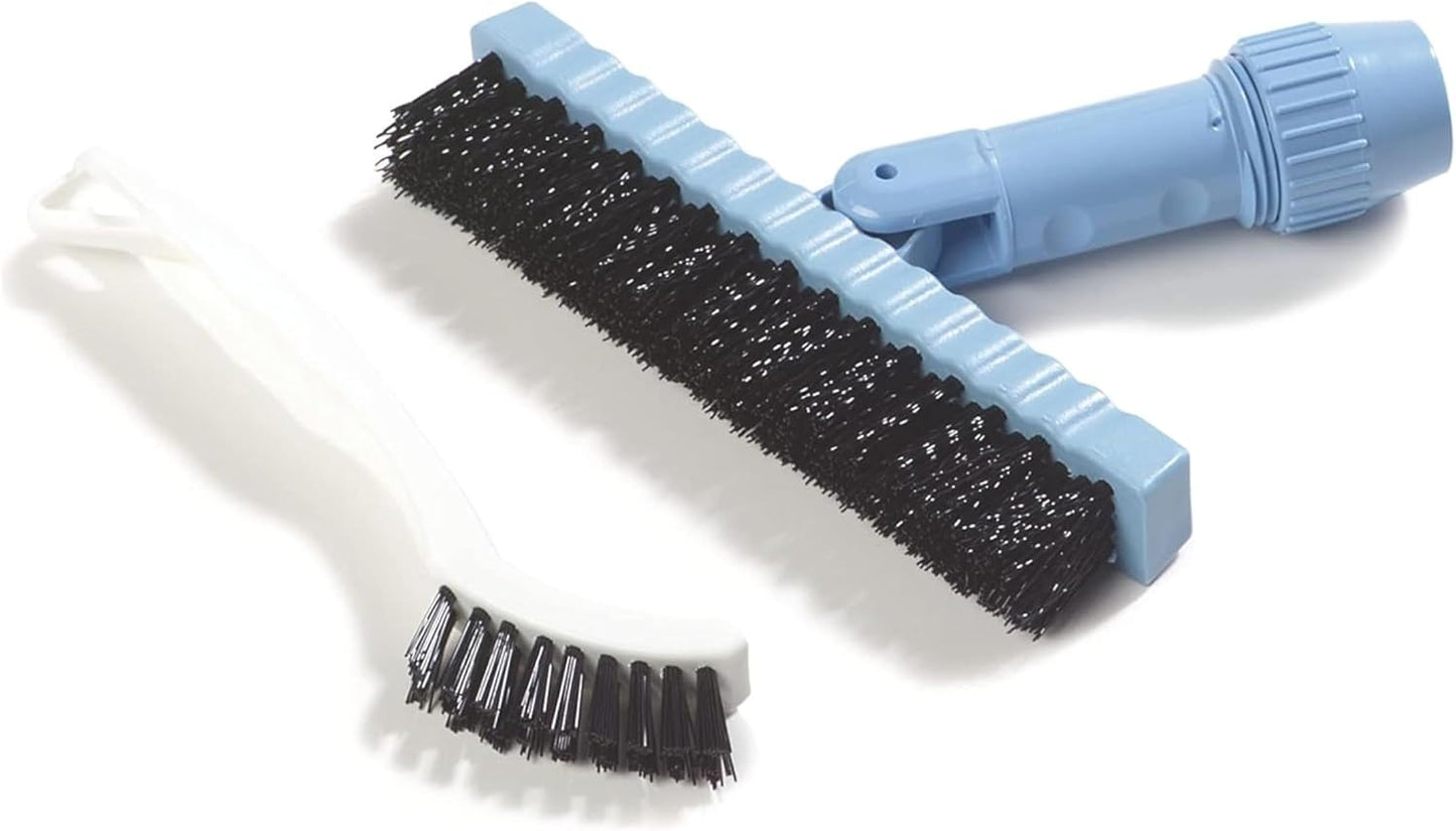 SPARTA Flo-Pac Grout Brush with Nylon Bristles, Scrubber with Handle for Bathroom and Kitchen Tile, 8", White