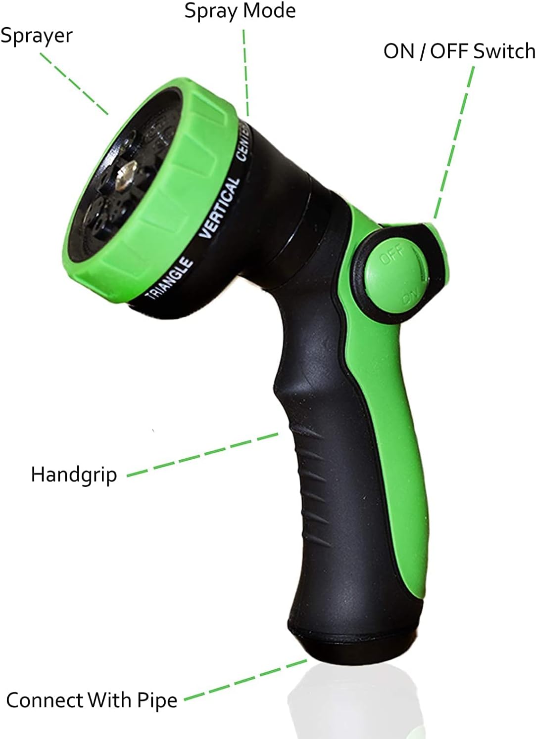 RoyalHouse Garden Hose Nozzle, 8 Adjustable Spray Patterns, High-Pressure Washer Nozzle, Heavy Duty Hose Head, Watering Lawn and Garden, Washing Cars, Bathing Dogs & Cats