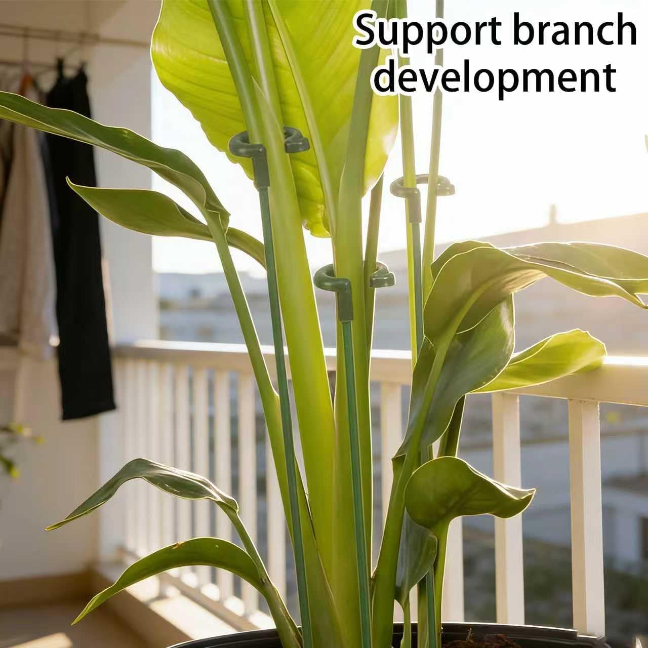 10Pcs Plant Stakes, 11Inch Garden Green Plant Support Stakes for Indoor and Outdoor Plants, Potted Plants, Flowers Orchid Peony