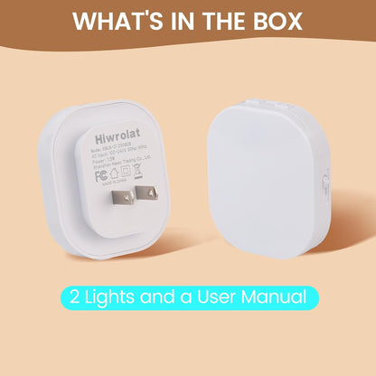 Plug-in LED Backlit Night Light with Motion Sensor, Dimmable Brightness Eye-Caring Warm White Nightlight for Baby & Kids' Bathroom, Nursery, Bedroom, Hallway (2 Pack)