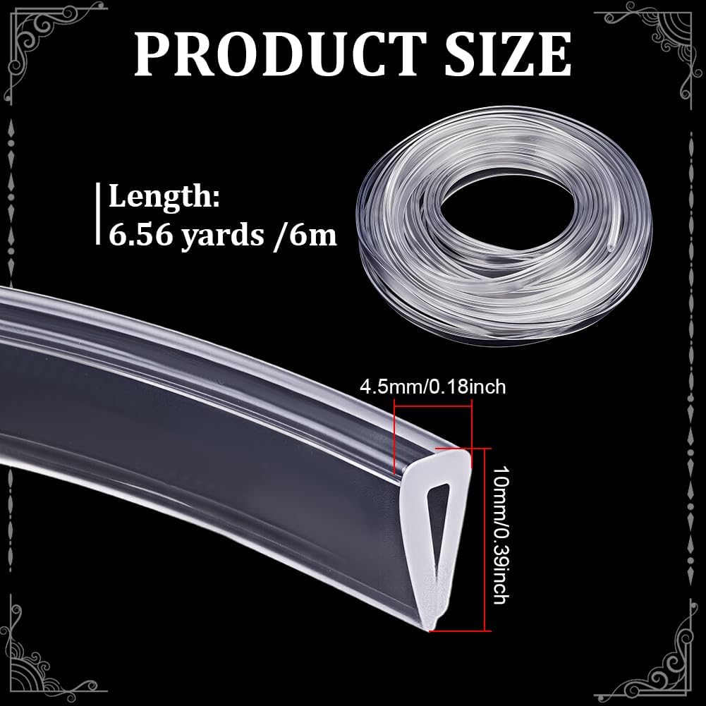 19.69ft Silicone U Channel Edge Trim Clear Door Seal Strip U Shape Silicone Weather Stripping Metal Edge Guard Protector Fit 3/32" for Sheet Metal Car Doors Hatches Table Corners
