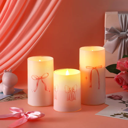 Tujoe 3 Pcs Summer Ocean Flameless Candles Teal Beach LED Battery Pillar Candles Set Battery Operated Coastal Nautical Decorations Flickering Gifts with Remote Decorations for Holiday