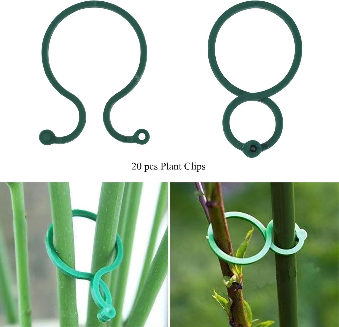 Plant Stake Support - 6 Pack, Garden Single Stem Support Stake Plant Cage Support Rings, Single Stem Plant Support Stakes, Plant Twist Ties, for Flowers Amaryllis Tomatoes Peony Lily Rose (15.9 inch)
