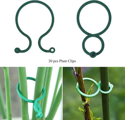Plant Stake Support - 6 Pack, Garden Single Stem Support Stake Plant Cage Support Rings, Single Stem Plant Support Stakes, Plant Twist Ties, for Flowers Amaryllis Tomatoes Peony Lily Rose (15.9 inch)