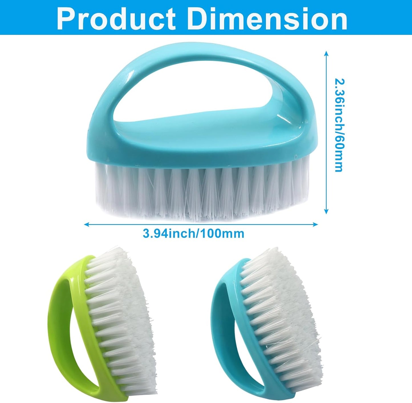 BokWin 2-Pack Heavy-Duty Scrubbing Brushes for Cleaning with Stiff Nylon Bristles, Scrubber Cleaner Brush for Tile, Bathtub, Sink & Kitchen Surfaces, Comfort Grip Handle (Purple and Pink)