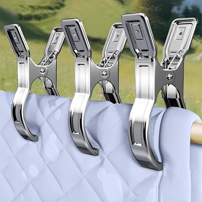 Coideal Beach Towel Chair Clips - 10 Pack Pool Cover Clips Stainless Steel Quilt Clamps Metal Large Heavy Duty Clothes Pins Windproof for Sunbed Lounge Cruise