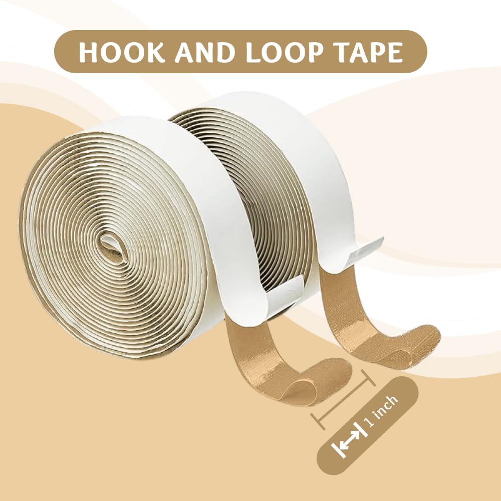 1 inch Black Hook and Loop Tape 1 Yd Self Adhesive Tape Sticky Back Heavy Duty Fastener Ideal for Window Fixing Net Carpets DIY Project Handmade Craft Home Office