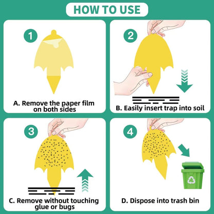72 Pcs Classic Sticky Traps for Fungus Gnat (Plants), Flying Insect, Whitefly and Fly, Yellow Sticky Insect Catcher Traps for Indoor/Outdoor, Kitchen, and Plants, High-End Glue, Non-Toxic, 4 Shapes