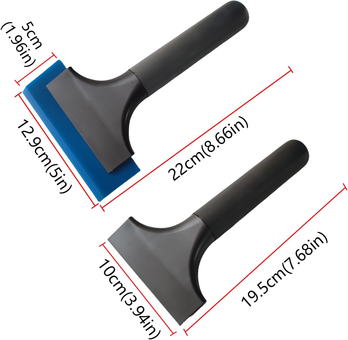 2Pcs Small Squeegee 5 inch Water Blade for Car,Window,Mirrors,Glass,Shower Glass Door,Bathroom Countertop,Kitchen Sink
