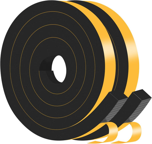 Weather Stripping Door Seal,Weather Stripping,Soundproof,Cold Insulation,High Density CR Foam Insulation Tape for Door, Front Door Frame, Windows,Sliding Door (Black, 1/2 in x 1/4 in x 13Ft) - Colors A