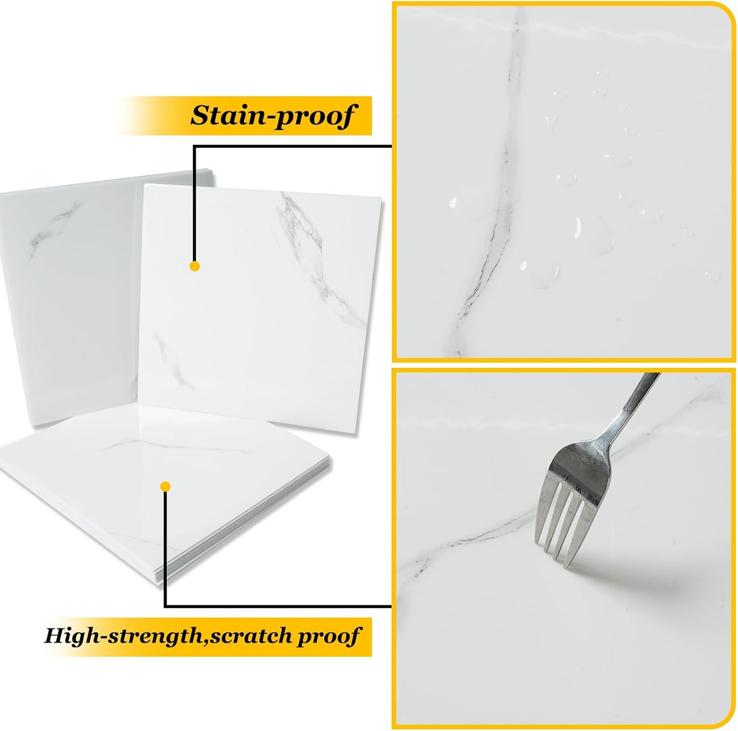 10 Sheets Peel and Stick Backsplash, 11.8"x11.8" Stick on Backsplash Tile Stickers Self Adhesive Backsplash Tile for Kitchen Bathroom Laundry Room