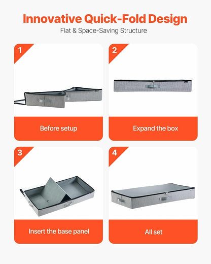 VEVOR Under Bed Storage with Wheels, 36.0 x 18.1 x 7.3 inch, Underbed Containers with Clear Lid, Underbed Shoe Organizer, Rolling Under the Bed Storage Bins for Clothes Shoes Blankets Bedroom, 2 Pack