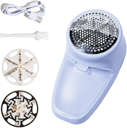 Nori Trim Fabric Shaver - Lint Remover for Clothes & Furniture Couch Pilling - Sweater Pill Remover - Clothes Shaver with 6 Precision Blades - Wireless and Rechargeable - White