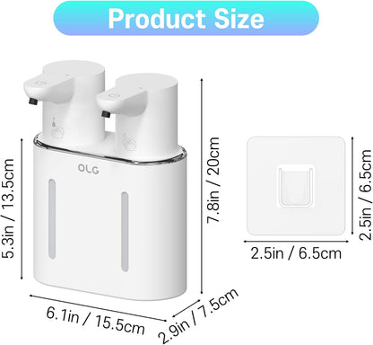 OLG Touchless Soap Dispenser - Automatic Hand - Dual Tank - 27 fl oz - Dish Detergent - Kitchen Bathroom - Foam and Liquid