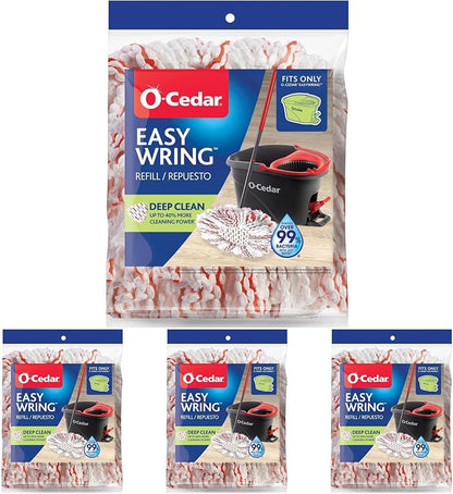 O-Cedar EasyWring Deep Clean Refill (1-Pack) | 40% More Cleaning Power | Microfiber Mop Refill Compatible with O-Cedar EasyWring Spin Mop & Bucket System