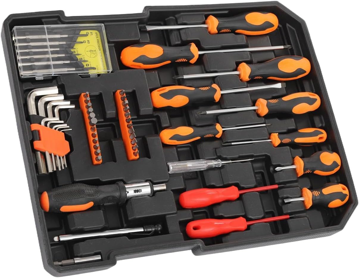 187pcs Trolley Case Tool Set, Carbon Steel Home Repair Kit Household Hand Tool Kit Toolbox Storage Case, Complete Rolling Tool Box for Maintenance Garden Homeowner DIYer Handyman