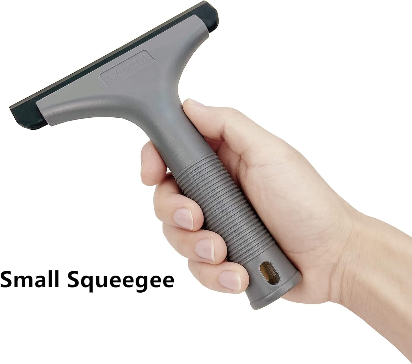 Super Flexible Silicone Squeegee, Auto Water Blade, Water Wiper, Shower Squeegee, 5.9'' Blade and 7.5'' Long Handle, for Car Windshield, Window, Mirror, Glass Door