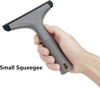 Super Flexible Silicone Squeegee, Auto Water Blade, Water Wiper, Shower Squeegee, 5.9'' Blade and 7.5'' Long Handle, for Car Windshield, Window, Mirror, Glass Door