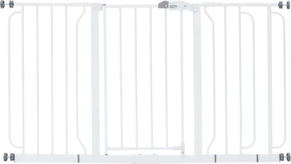 Regalo Safety 29-38.5" Baby Gate for Doorways & Bottom of Stairs, Pressure Mounted Baby Gate with Door for Babies, Toddlers & Pets, Tested & Safe for 30 Years, American Designed, American Owned, White