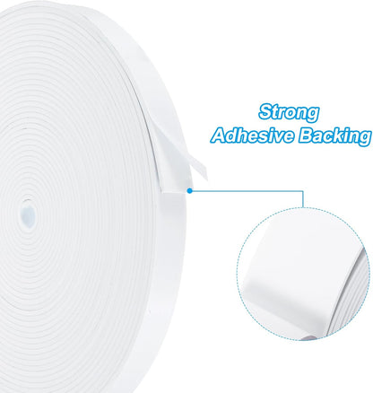 PATIKIL Weather Stripping Door Seal Strip, 3/8 Inch x 1/4 Inch x 32 Ft Self Adhesive Soundproof High Density Foam Tape Insulation for Door Window Air Conditioning, White - Colors B