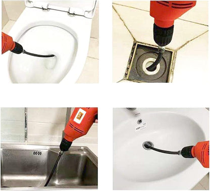 Amonk Drain Auger Cable 3.28Ft Clog Remover with Drill Connector 10mm Flexible Plumbing Snake Pipe Drain Cleaner for Kitchen, Bathroom and Shower Sink