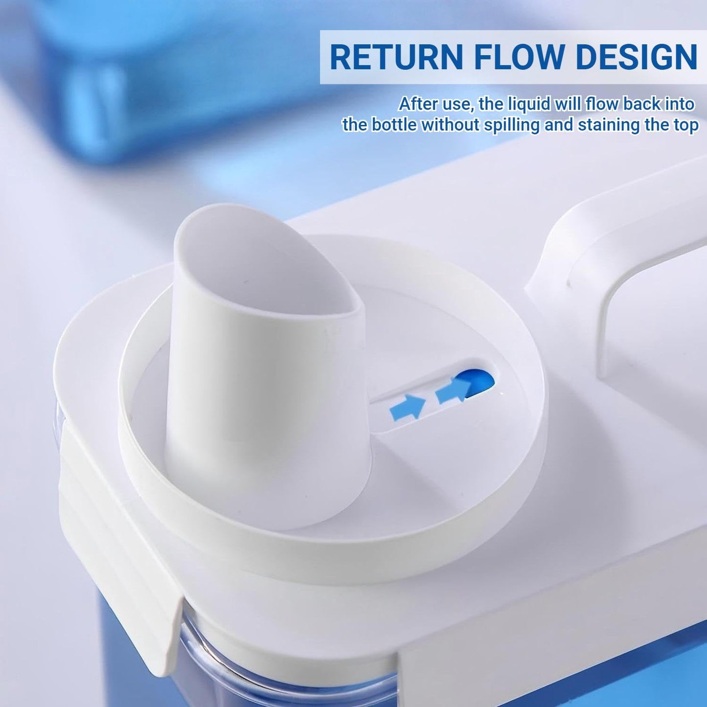 Laundry Detergent Dispenser - 61oz Refluxable Plastic Liquid Laundry Detergent Container for Laundry Room Organization