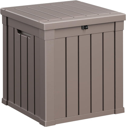 ROJIK 55Gal Outdoor Storage Box Waterproof Deck Box | Heavy-duty UV-resistant resin, space-saving for balcony/patio, stores cushions/tools/pool gear, lockable lid as table/bench