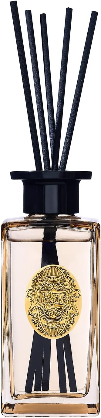 M&SENSE 6.3 oz Large Reed Diffuser Set | Lime+Basil Scent Oil Diffuser with Sticks | Hotel Collection Non-Toxic Home Fragrance |for Bedroom Bathroom Living Room - Colors A