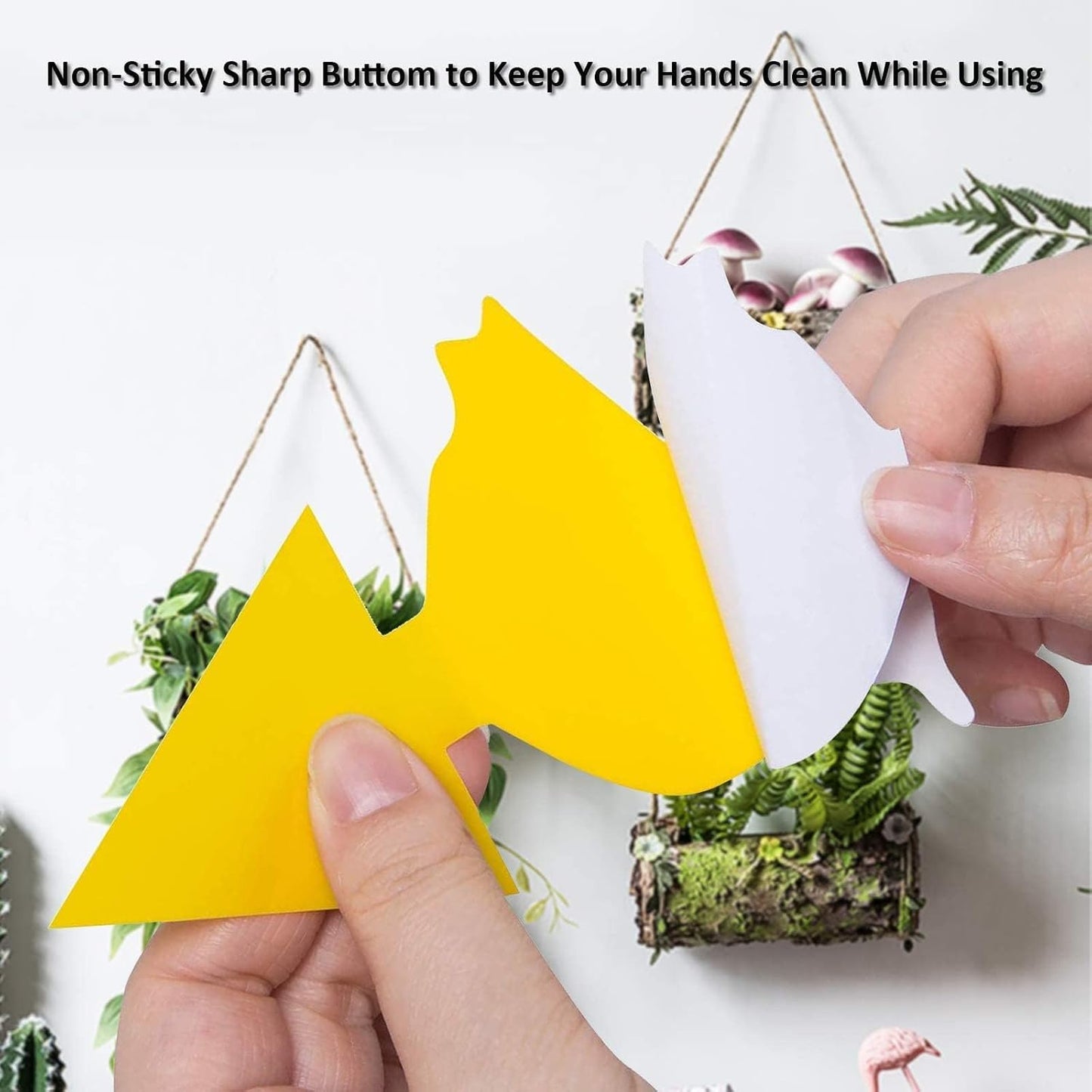 60 Pack Fruit Fly Traps Fungus Gnat Traps, Fruit Shape Yellow Sticky Bug Traps for Indoor Outdoor Plants, Dual-Sided Sticky Traps for Whiteflies, Aphids & Flying Insects